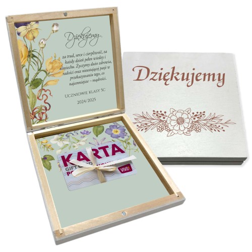 Prezenty dla nauczycieli na Zakończenie Roku Szkolnego- Pudełko na kartę podarunkową, bon, voucher | Upominek dla wychowawcy 66442 Naklejkomania - zdjecie 1