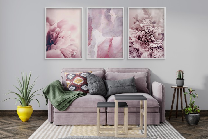 WYPRZEDAŻ 50x70 Komplet trzech plakatów w ramie glamour  KP076 - zdjęcie 3