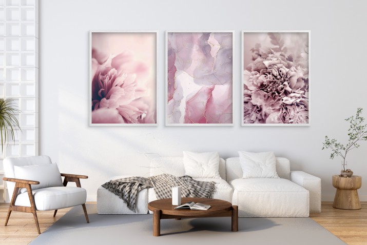 WYPRZEDAŻ 50x70 Komplet trzech plakatów w ramie glamour  KP076 - zdjęcie 2