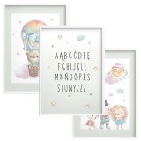 Zestaw trzech plakatów plakaty na ścianę pastelowa podróż KD063 Naklejkomania - zdjecie 1 - miniatura