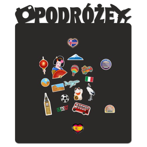 Samoprzylepna Tablica magnetyczna na magnesy z podróży na ścianę- Podróże 58x70 67416