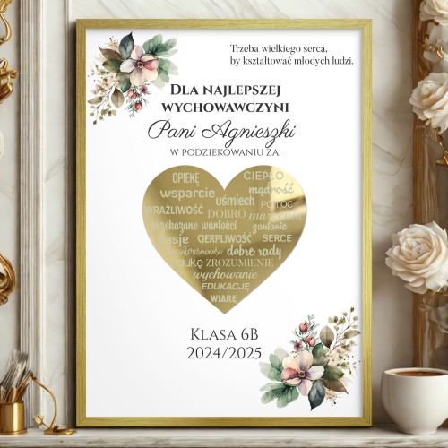 Podziękowanie dla wychowawcy- Plakat w ramce | Prezent dla nauczyciela na Zakończenie Roku Szkolnego | Upominek od klasy na Koniec Roku 61762 - zdjęcie 3