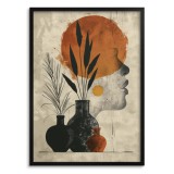 Beżowy Plakat do wnętrz w stylu boho, etno | Artystyczna grafika z pomarańczowym słońcem 61758 Naklejkomania - zdjecie 1 - miniatura