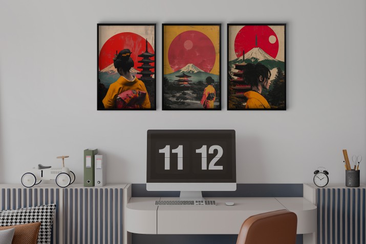 Plakaty z Motywem Japonii – Gejsze, Pagoda, Góra Fuji | Orientalna Dekoracja ścienna w stylu Vintage 81837 - zdjęcie 7