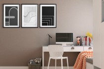 Minimalistyczne Obrazy na Ścianę- geometryczne wzory w czerni i bieli | Zestaw 3 nowoczesnych plakatów 81847 Naklejkomania - zdjecie 2 - miniatura