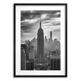 Czarno-biały plakat z panoramą Nowego Jorku | Empire State Building- monochromatyczna fotografia 94156 Naklejkomania - zdjecie 1 - miniatura