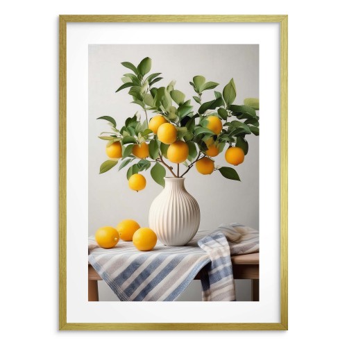 Plakat kuchenny z cytrynami- dekoracja do jadalni | Styl śródziemnomorski 94158 Naklejkomania - zdjecie 1