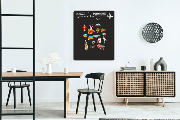 Samoprzylepna Tablica magnetyczna na magnesy z podróży na ścianę, lodówkę 58x70cm 67409 - zdjęcie 2