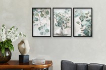 Plakaty z eukaliptusem w delikatnej akwareli | Subtelna Dekoracja- Zieleń i Beż do wnętrz boho 81879 Naklejkomania - zdjecie 5 - miniatura
