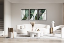 Plakaty na ścianę- Tryptyk abstrakcja z Butelkową Zielenią i Złotem | Obrazy w Stylu Loft, Glamour 81875 Naklejkomania - zdjecie 6 - miniatura