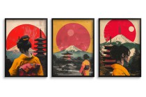 Plakaty z Motywem Japonii – Gejsze, Pagoda, Góra Fuji | Orientalna Dekoracja ścienna w stylu Vintage 81837 Naklejkomania - zdjecie 3 - miniatura