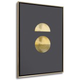 Minimalistyczny Obraz w ramie American Box- Złote kształty na czarnym tle | Elegancka dekoracja do salonu, biura R94175 Naklejkomania - zdjecie 1 - miniatura