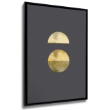 Minimalistyczny Obraz w ramie American Box- Złote kształty na czarnym tle | Elegancka dekoracja do salonu, biura R94175 Naklejkomania - zdjecie 4 - miniatura