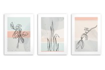 Plakaty z roślinami w stylu line art | Subtelne obrazy w pastelowych kolorach | Dekoracja ścienna w stylu skandynawskim 81869 Naklejkomania - zdjecie 8 - miniatura