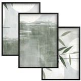 Dekoracja ścienna w stylu Zen- Plakaty w beżu i zieleni | Obrazy do salonu, sypialni w stylu Japandi 81877 Naklejkomania - zdjecie 1 - miniatura