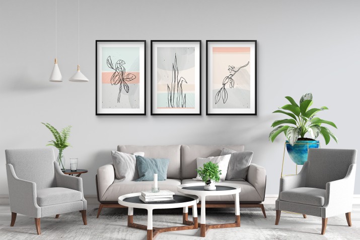 Plakaty z roślinami w stylu line art | Subtelne obrazy w pastelowych kolorach | Dekoracja ścienna w stylu skandynawskim 81869 - zdjęcie 6