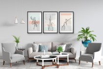 Plakaty z roślinami w stylu line art | Subtelne obrazy w pastelowych kolorach | Dekoracja ścienna w stylu skandynawskim 81869 Naklejkomania - zdjecie 6 - miniatura