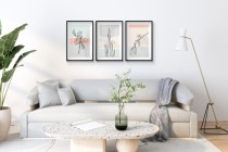Plakaty z roślinami w stylu line art | Subtelne obrazy w pastelowych kolorach | Dekoracja ścienna w stylu skandynawskim 81869 Naklejkomania - zdjecie 2 - miniatura