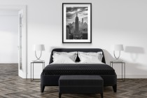 Czarno-biały plakat z panoramą Nowego Jorku | Empire State Building- monochromatyczna fotografia 94156 Naklejkomania - zdjecie 9 - miniatura