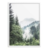 Plakat do sypialni- Góry i Las we Mgle | Zielony Pejzaż do Domu | Klimatyczna Grafika do Salonu lub Biura 94169 Naklejkomania - zdjecie 3 - miniatura