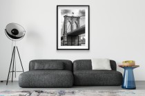 Czarno-biały Plakat Brooklyn Bridge | Miejska dekoracja do biura i salonu w stylu Loft, industrialnym 94157 Naklejkomania - zdjecie 8 - miniatura