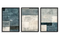 Plakaty Geometryczne w Stylu Skandynawskim |  Obrazy w odcieniach bieli, niebieskiego i szarości 81876 Naklejkomania - zdjecie 7 - miniatura