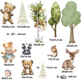 Urocza Naklejka ścienna – Misie i leśne zwierzątka | Dekoracja ścienna do żłobka i przedszkola T42153 Naklejkomania - zdjecie 4 - miniatura