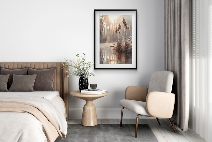 Plakat w stylu boho- Spokojny Pejzaż | Leśny Krajobraz, Jezioro, Trawy 94167 - zdjęcie 5