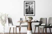 Czarno-biały plakat z panoramą Nowego Jorku | Empire State Building- monochromatyczna fotografia 94156 Naklejkomania - zdjecie 7 - miniatura