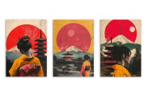 Plakaty z Motywem Japonii – Gejsze, Pagoda, Góra Fuji | Orientalna Dekoracja ścienna w stylu Vintage 81837 Naklejkomania - zdjecie 8 - miniatura