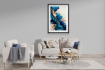 Elegancki Plakat Abstrakcyjny | Niebiesko-Złoty Obraz na Ścianę | Nowoczesny Poster w stylu Glamour 94164 Naklejkomania - zdjecie 7 - miniatura