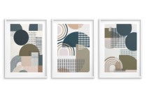 Zestaw 3 plakatów geometrycznych – Abstrakcyjne obrazy do salonu i sypialni | Grafika w stylu Bauhaus 81844 Naklejkomania - zdjecie 3 - miniatura