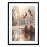 Plakat w stylu boho- Spokojny Pejzaż | Leśny Krajobraz, Jezioro, Trawy 94167 Naklejkomania - zdjecie 3 - miniatura