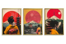 Plakaty z Motywem Japonii – Gejsze, Pagoda, Góra Fuji | Orientalna Dekoracja ścienna w stylu Vintage 81837 Naklejkomania - zdjecie 2 - miniatura