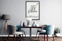 Plakat Kuchnia Pełna Miłości | Inspirujący Napis na Ścianę | Minimalistyczna, czarno-biała Dekoracja kuchenna 94171 Naklejkomania - zdjecie 6 - miniatura
