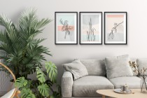 Plakaty z roślinami w stylu line art | Subtelne obrazy w pastelowych kolorach | Dekoracja ścienna w stylu skandynawskim 81869 Naklejkomania - zdjecie 5 - miniatura