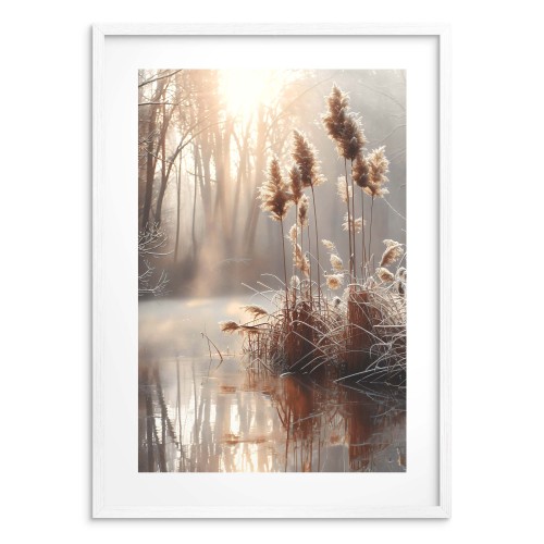 Plakat w stylu boho- Spokojny Pejzaż | Leśny Krajobraz, Jezioro, Trawy 94167 - zdjęcie 4