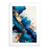 Elegancki Plakat Abstrakcyjny | Niebiesko-Złoty Obraz na Ścianę | Nowoczesny Poster w stylu Glamour 94164 Naklejkomania - zdjecie 8 - miniatura