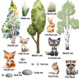 Naklejki ścienne Leśne Zwierzątka- Lisek, Szop, Królik | Dekoracja do Pokoju Dziecka, Żłobka, Przedszkola T42154 Naklejkomania - zdjecie 4 - miniatura