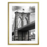 Czarno-biały Plakat Brooklyn Bridge | Miejska dekoracja do biura i salonu w stylu Loft, industrialnym 94157 Naklejkomania - zdjecie 4 - miniatura