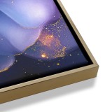 Elegancki Obraz na płótnie w ramie American Box- fioletowe kwiaty ze złotem | Dekoracja glamour R94180 Naklejkomania - zdjecie 5 - miniatura