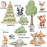 Kolorowe naklejki dla dzieci z motywem lasu | Zwierzątka w pastelowych kolorach | Pokój chłopca i dziewczynki boho T42152 Naklejkomania - zdjecie 4 - miniatura