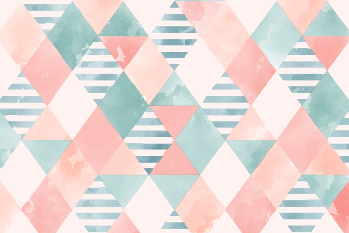 Pastelowa Fototapeta- geometryczne wzory | Romby w różu i błękicie- dekoracja do pokoju dziecka 81887 - zdjęcie 2