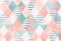 Pastelowa Fototapeta- geometryczne wzory | Romby w różu i błękicie- dekoracja do pokoju dziecka 81887 Naklejkomania - zdjecie 2 - miniatura