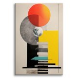 Nowoczesny obraz na ścianę- kolorowa geometria | Futurystyczna grafika w intensywnych barwach- pomarańcz, żółty 94178 Naklejkomania - zdjecie 2 - miniatura