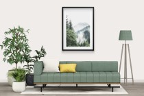Plakat do sypialni- Góry i Las we Mgle | Zielony Pejzaż do Domu | Klimatyczna Grafika do Salonu lub Biura 94169 Naklejkomania - zdjecie 6 - miniatura