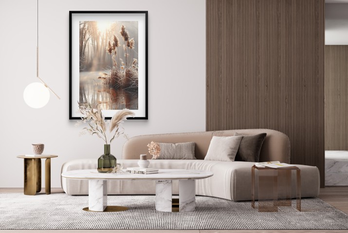 Plakat w stylu boho- Spokojny Pejzaż | Leśny Krajobraz, Jezioro, Trawy 94167 - zdjęcie 2