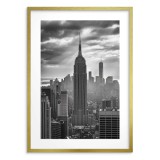Czarno-biały plakat z panoramą Nowego Jorku | Empire State Building- monochromatyczna fotografia 94156 Naklejkomania - zdjecie 3 - miniatura
