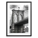 Czarno-biały Plakat Brooklyn Bridge | Miejska dekoracja do biura i salonu w stylu Loft, industrialnym 94157 Naklejkomania - zdjecie 1 - miniatura