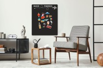 Samoprzylepna Tablica magnetyczna na magnesy z podróży na ścianę, lodówkę 58x70cm 67409 Naklejkomania - zdjecie 6 - miniatura